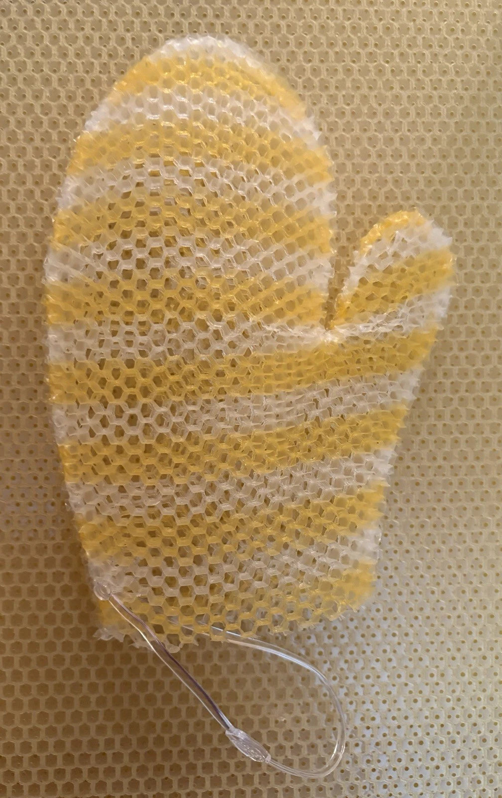 Supracor Stimulite Honeycomb Bath Mitt Honey & White Stripes