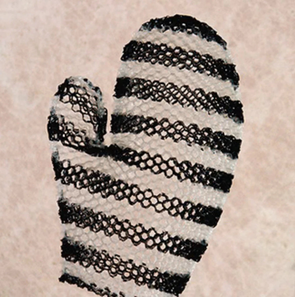 Supracor Stimulite Honeycomb Bath Mitt Black & White Stripes